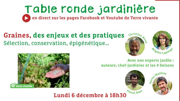 Table-ronde jardinière Terre vivante "Graines, des enjeux et des pratiques" - en distanciel