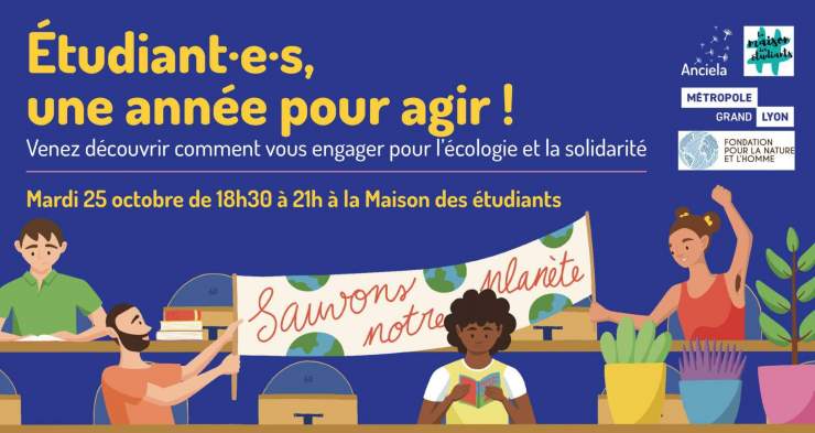 Affiche composée d'étudiant·e·s dans un Amphi.