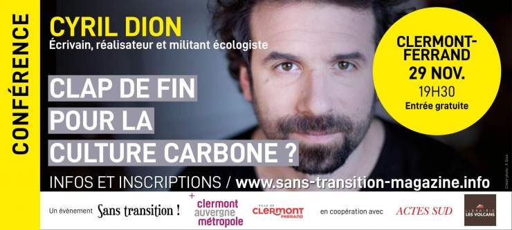 Visuel Conférence "Clap de fin pour la culture carbone ?" avec Cyril Dion