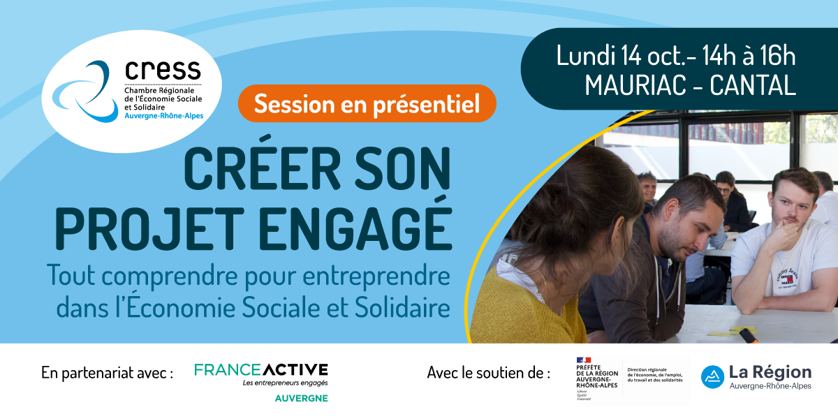 Créer son projet engagé dans le Cantal – Tout comprendre pour entreprendre en ESS