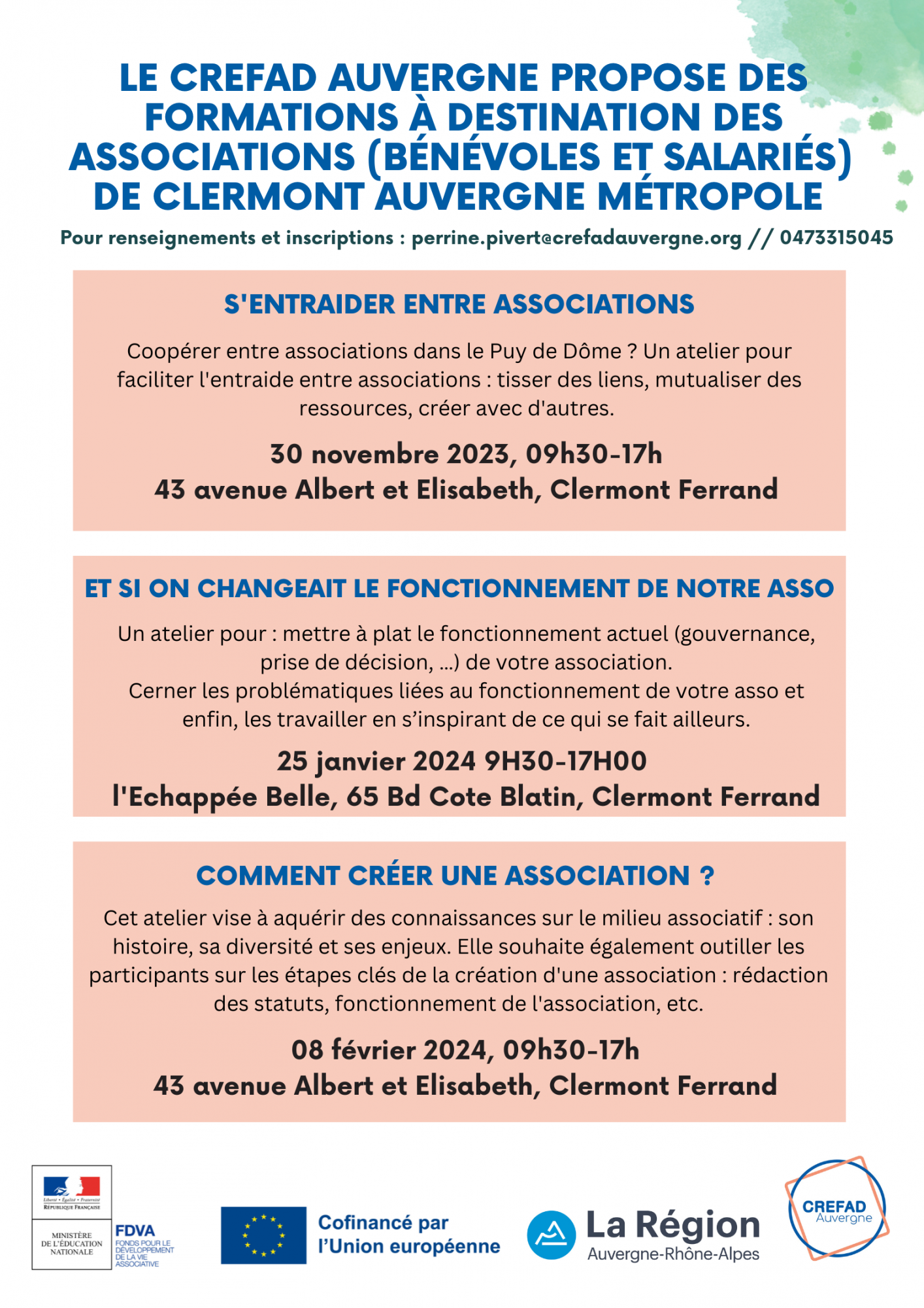 Atelier formation : s&rsquo;entraider entre associations (Clermont Ferrand)