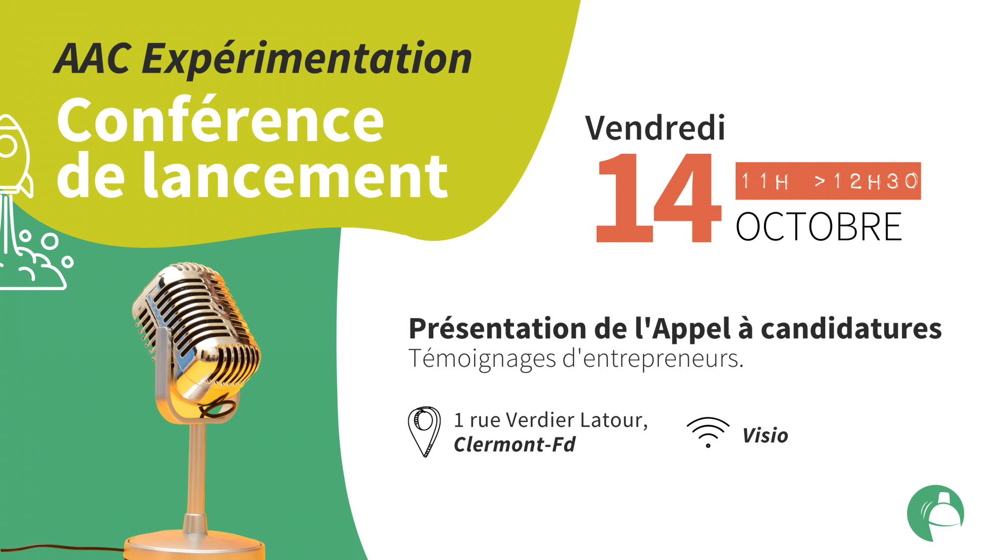 Conférence de lancement / Appel à candidatures Expérimentation – Clermont-Ferrand (63) ou en distanciel