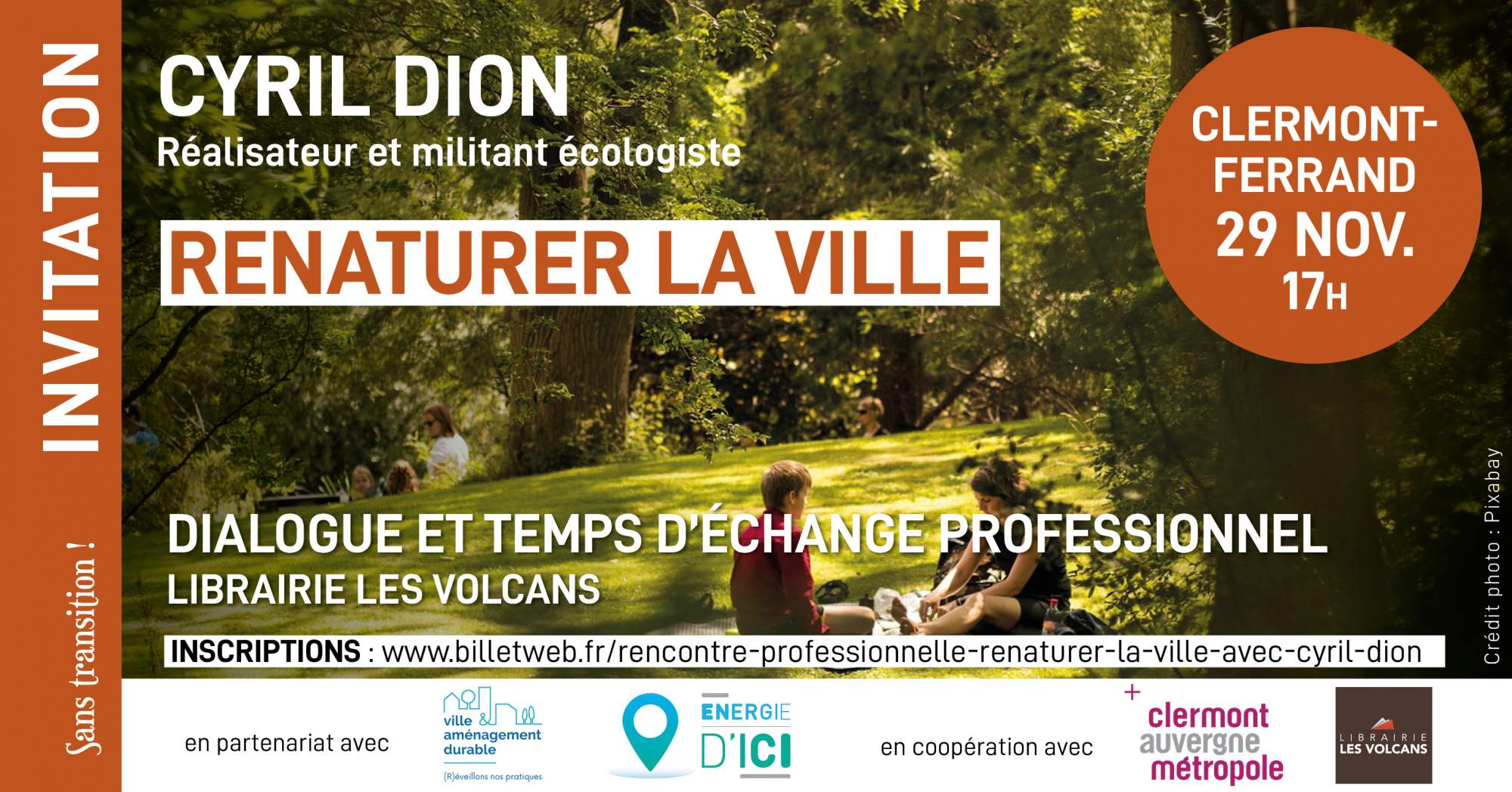 Rencontre professionnelle « Renaturer la ville » avec Cyril Dion