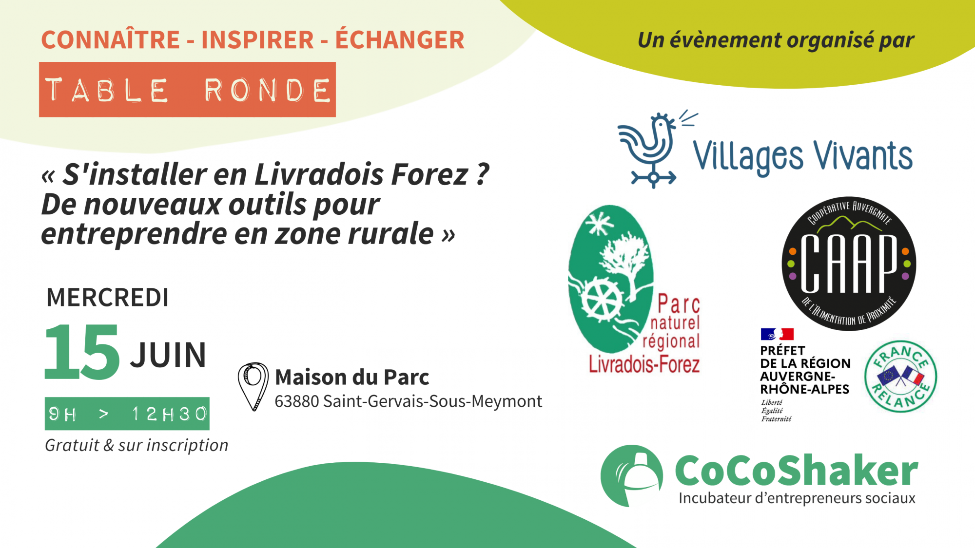 Table-ronde « S&rsquo;installer en Livradois Forez ? De nouveaux outils pour entreprendre en zone rurale » – Saint-Gervais-Sous-Meymont (63)