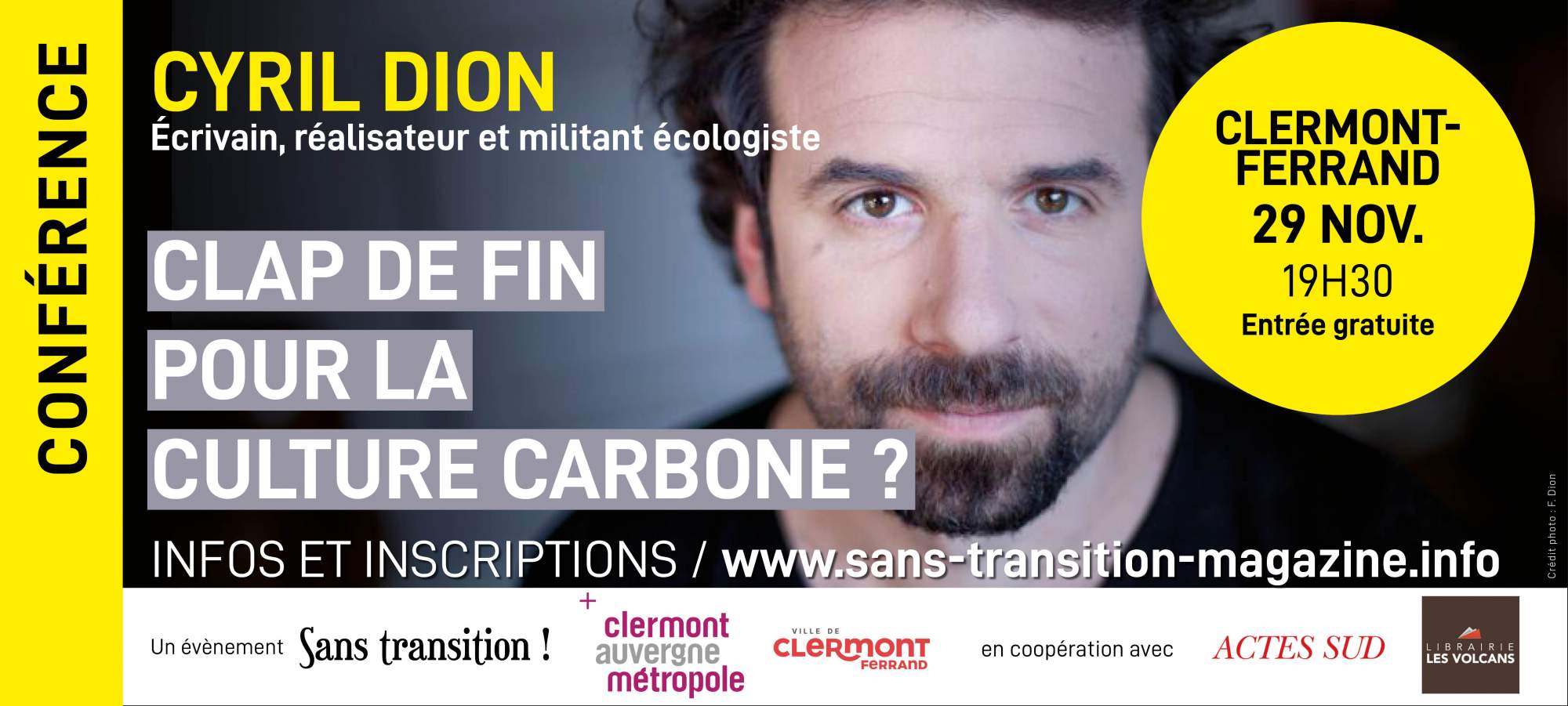 Conférence « Clap de fin pour la culture carbone ? » avec Cyril Dion