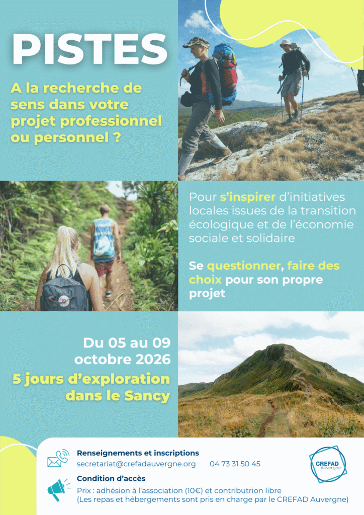 Formation PISTES – Itinérance en Sancy pour Travailler son projet et Echanger