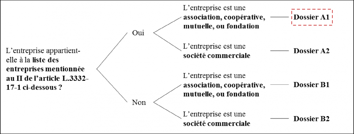 sch&eacute;ma de s&eacute;lection du type de dossier de demande d'agr&eacute;ment ESUS